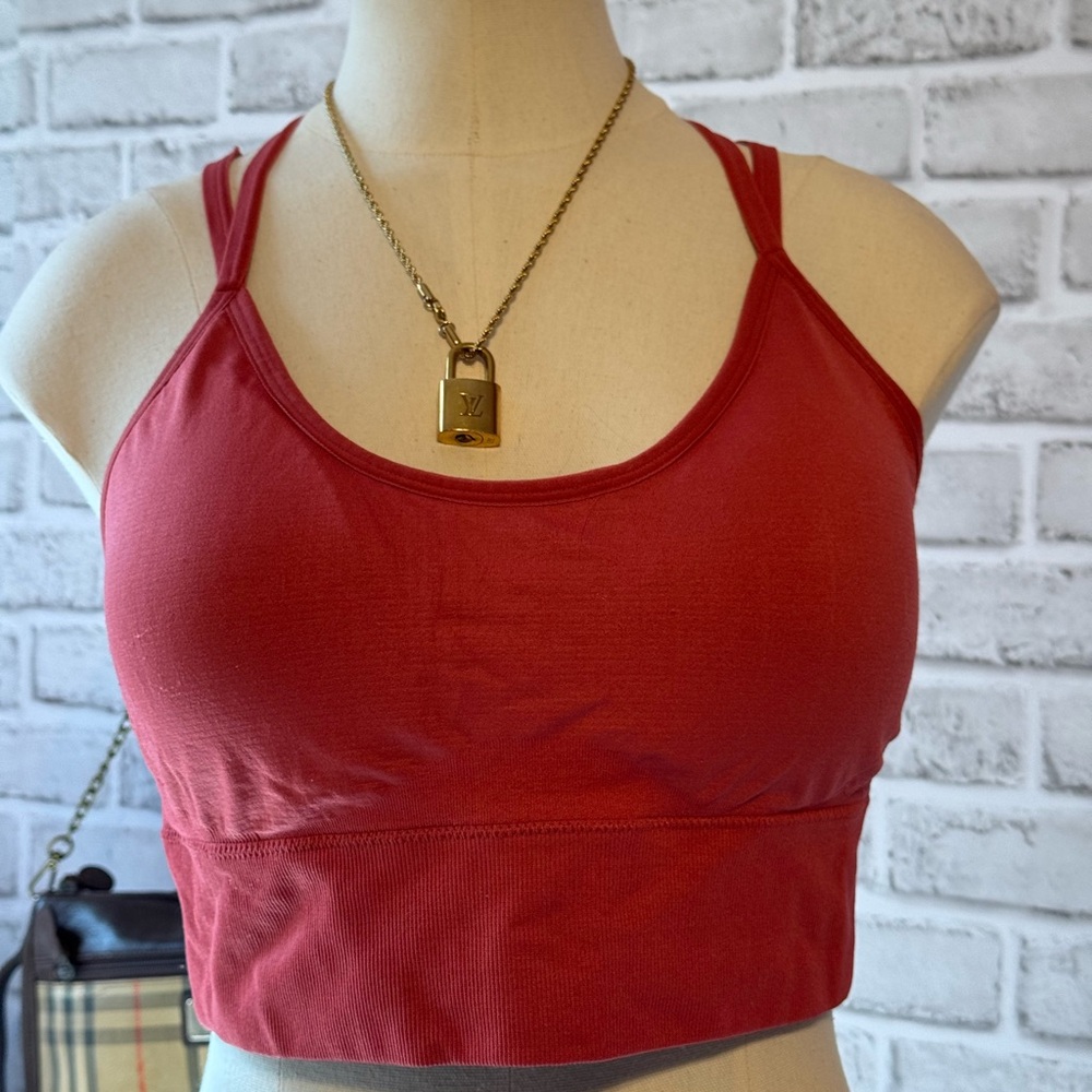 Burnt Red Women's Seamless Sports Bra - Stretch Support